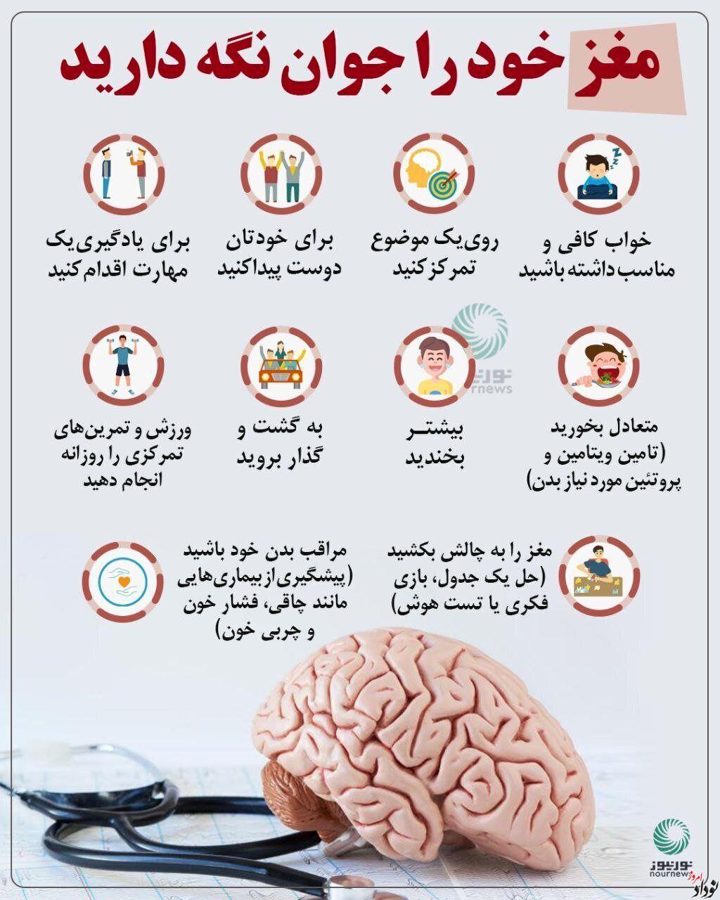 10 راه ساده برای جوان نگه داشتن مغز نودادامروز چطور مغز خود را جوان نگه داریم , جوان نکه داشتن مغز