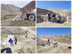 خشکه‌چینی بخشی از اراضی روستای دار بید چوار