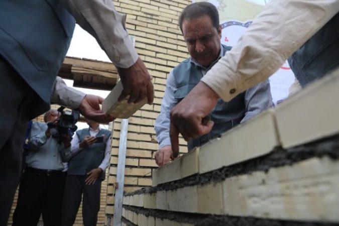 آغاز آیین خشت گذاری مدرسه «صبر» در روستای زیفل شهرستان بدره