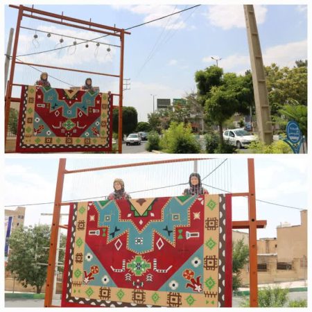نصب المان گلیم‌نقش برجسته در چهارراه رسالت شهر ایلام