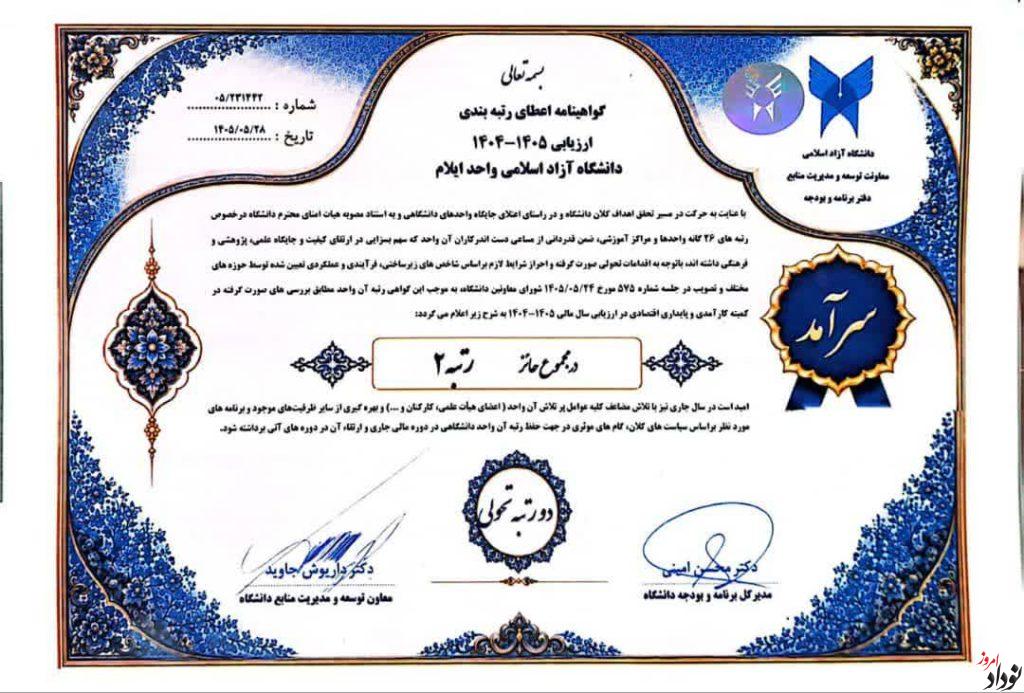 دانشگاه آزاد اسلامی واحد ایلام به واحد دانشگاهی سرآمد کشوری ارتقا یافت , مریم بالوی فیلی خبرنگار نودادامروز دانشگاه آزاد اسلامی واحد ایلام به واحد دانشگاهی سرآمد کشوری ارتقا یافت , مریم بالوی فیلی خبرنگار نودادامروز